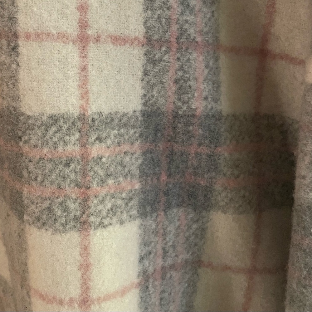 Anthropologie If By Sea Bobbie Plaid Oversized Pink and grey XL Jacket/ Coat NWT - Picture 11 of 11